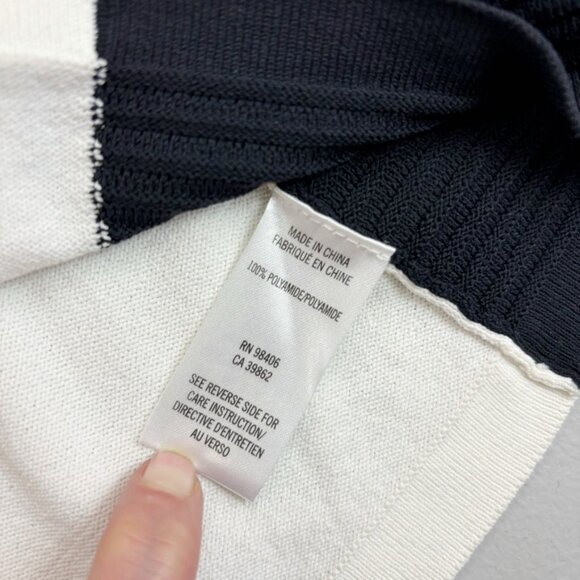 THEORY 38 Technical Street Wear Sweater Large Colorblock Ribbed Sleeve White - Picture 6 of 8